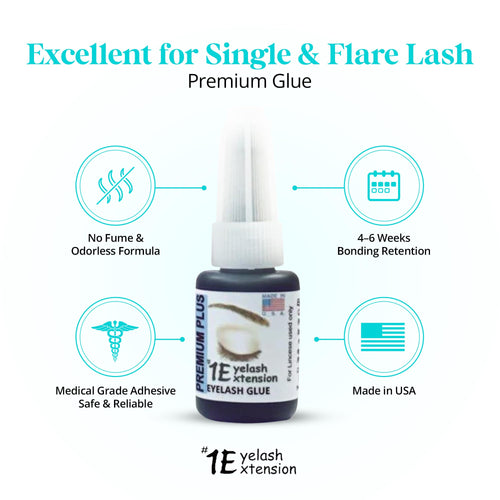 #1 Eyelash Extension Premium Plus Glue (5ml) — Odorless, Quick-Dry, For Licensed Pros