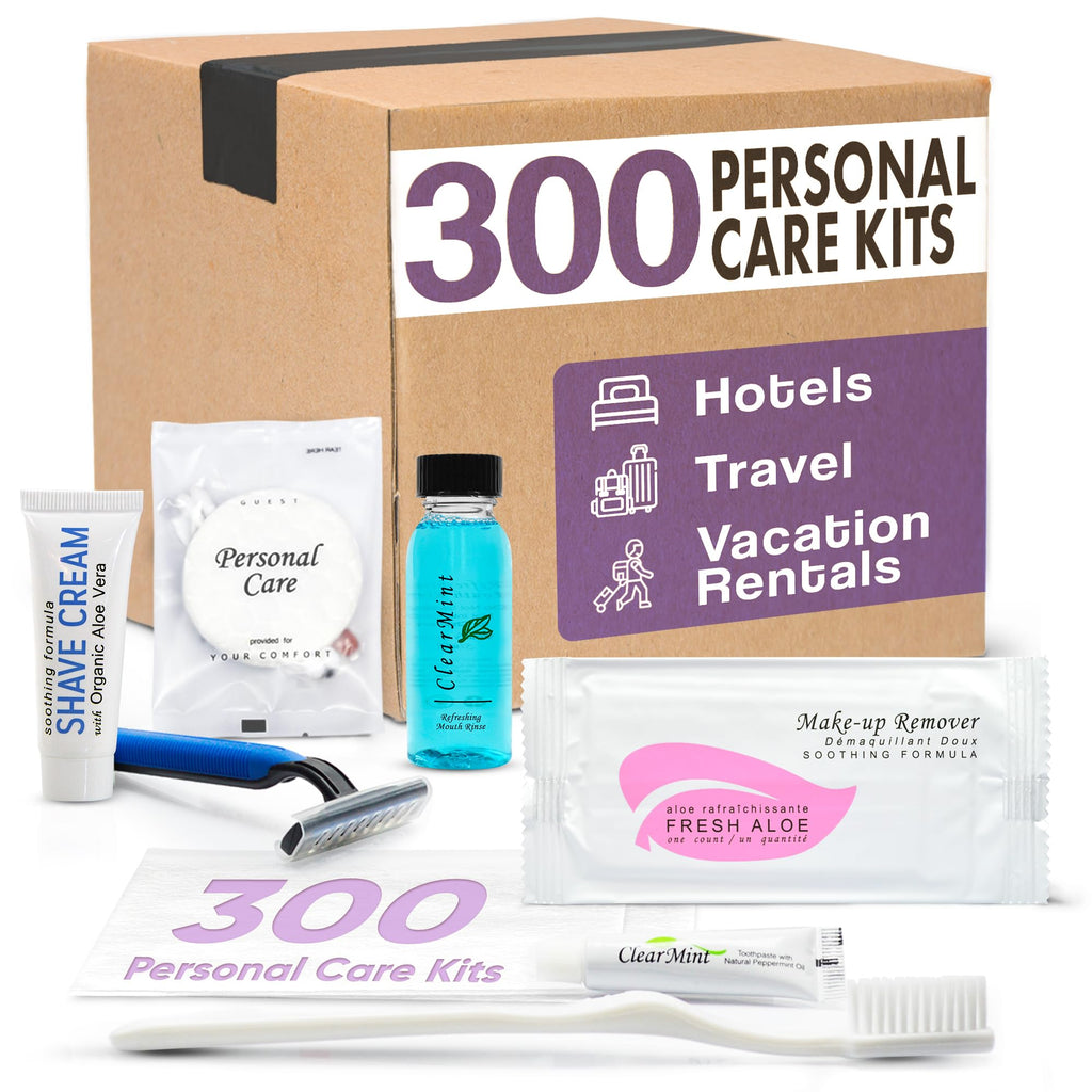 1-Shoppe All-in-Kit Personal Care Travel Toiletries | 300-Piece Hospitality Amenities Kit