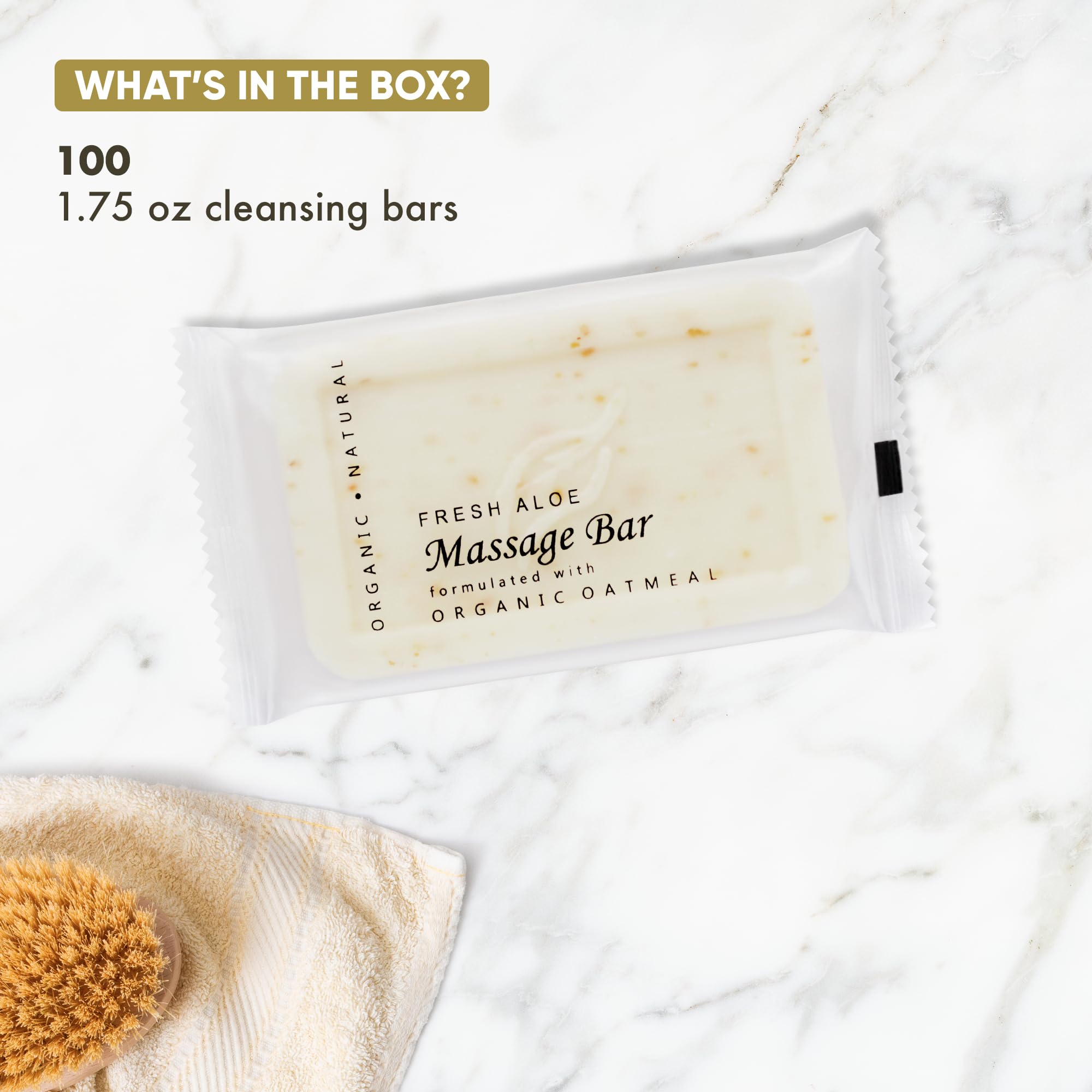 1-Shoppe All-in-Kit Travel Size Hotel Bar Soap – 100 Count, Oatmeal & Aloe, Paraben Free