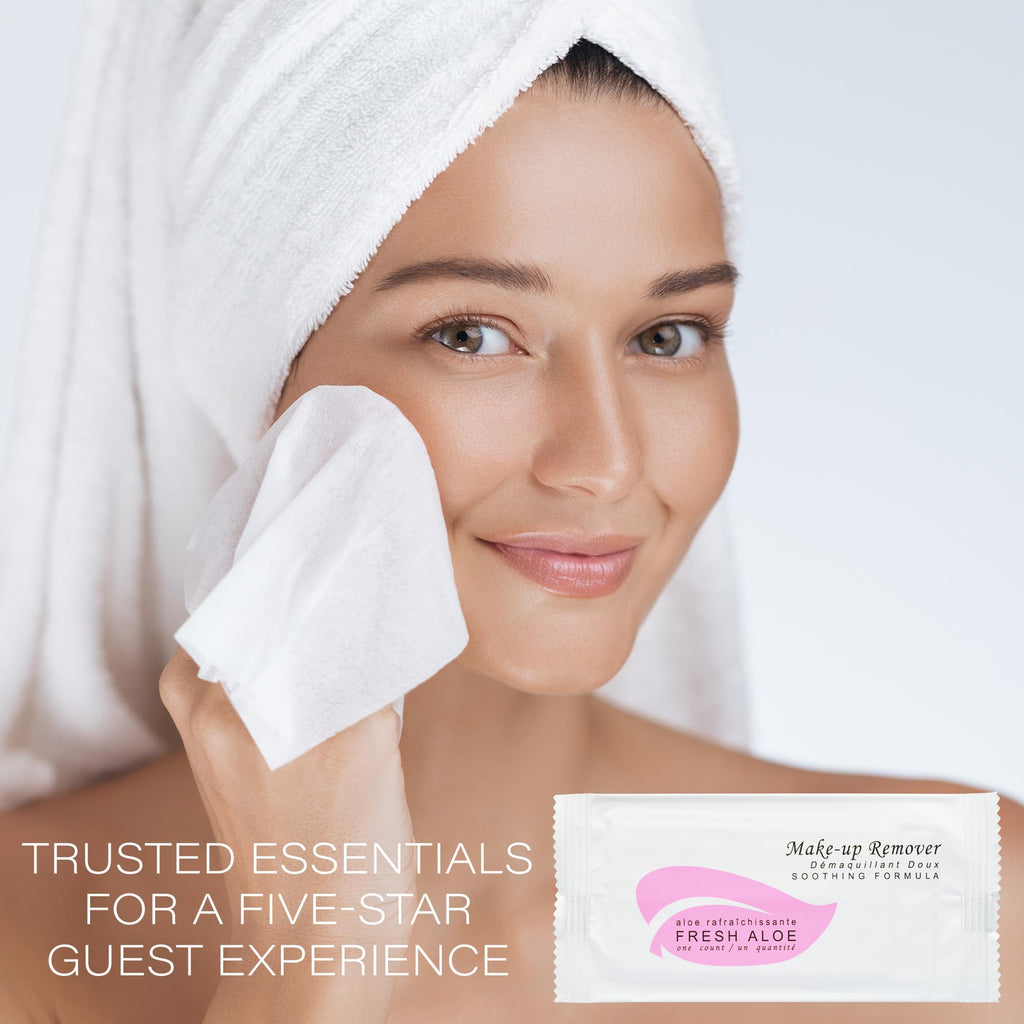 Fresh Aloe Makeup Remover Wipes for Hotels & Rentals (Case of 50) | 1-Shoppe All-in-Kit