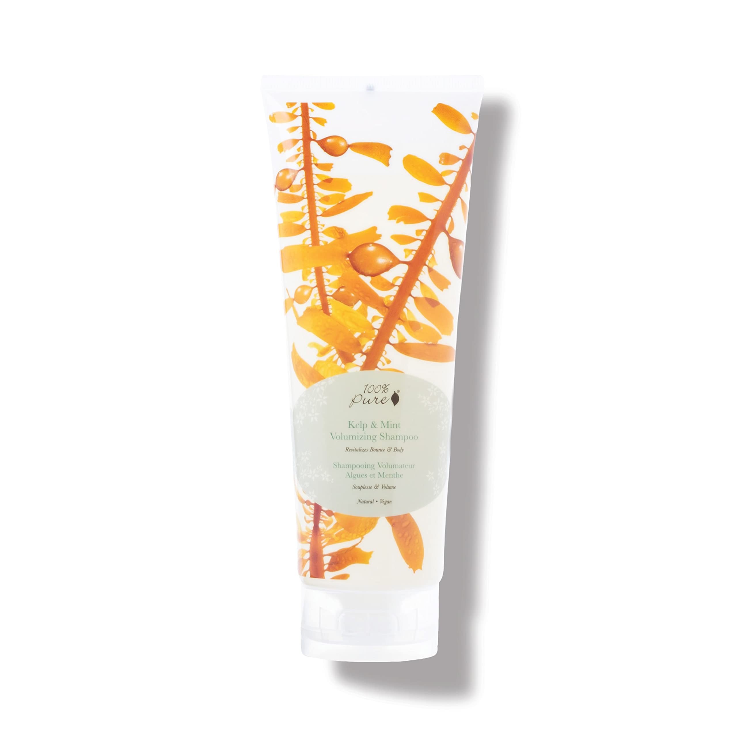 100% PURE Kelp & Mint Volumizing Shampoo – Purifying Hydration & Deep Detox, Sulfate Free