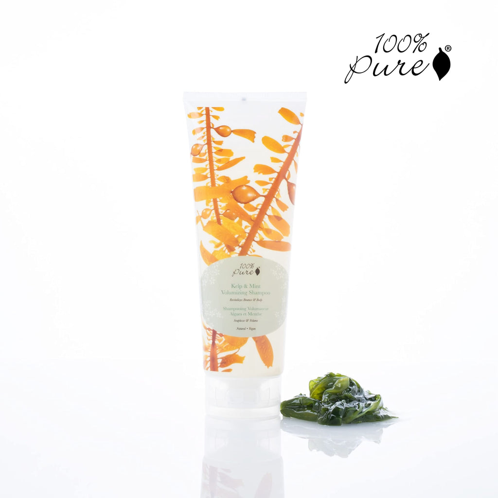 100% PURE Kelp & Mint Volumizing Shampoo – Purifying Hydration & Deep Detox, Sulfate Free