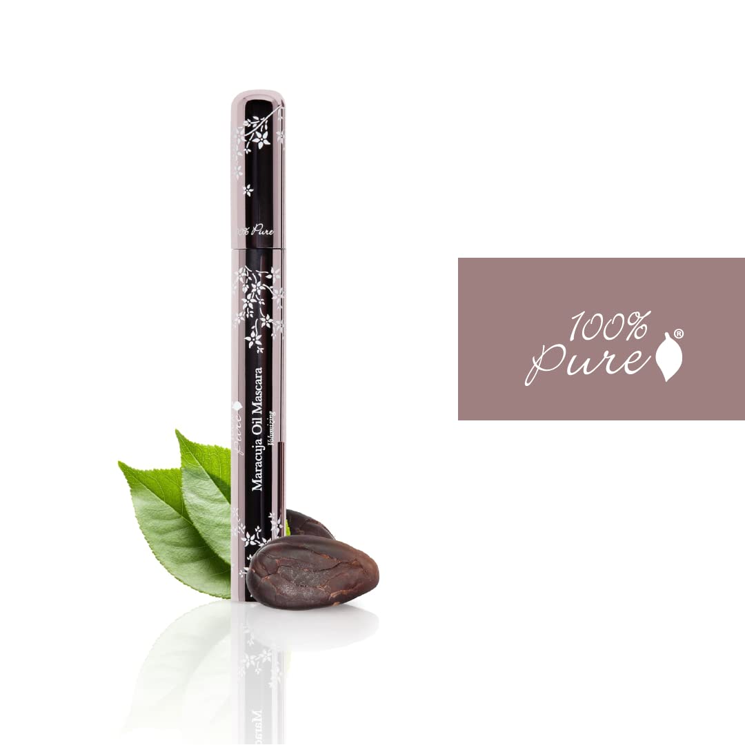 100% PURE Maracuja Oil Mascara – Dramatic Volume & Length, Black Tea, Vegan, 0.35 oz