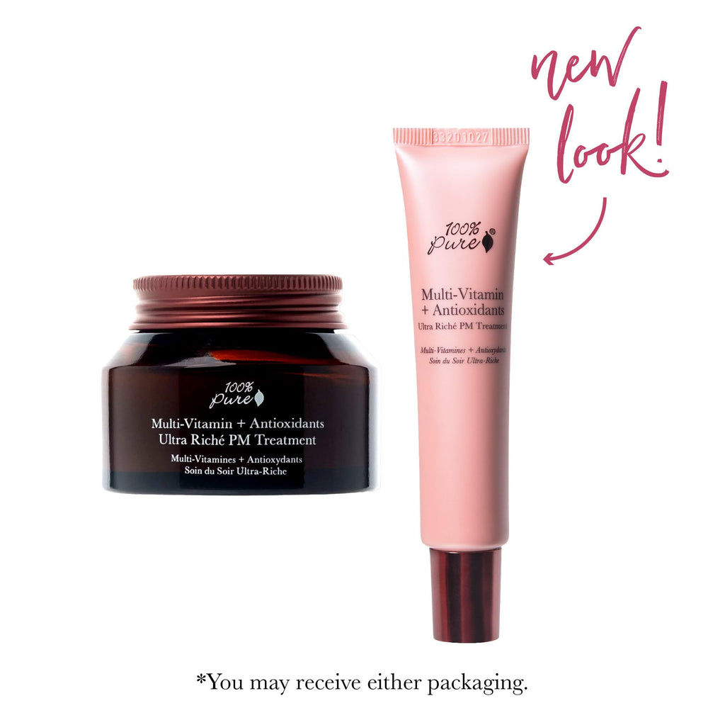 100% PURE Multi-Vitamin + Antioxidants Ultra Rich PM Treatment – Night Cream with Vitamin C & Retinol