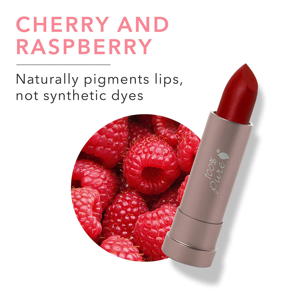 100% PURE Cocoa Butter Matte Lipstick – Blood Orange (Classic Brick Red) 0.15 oz