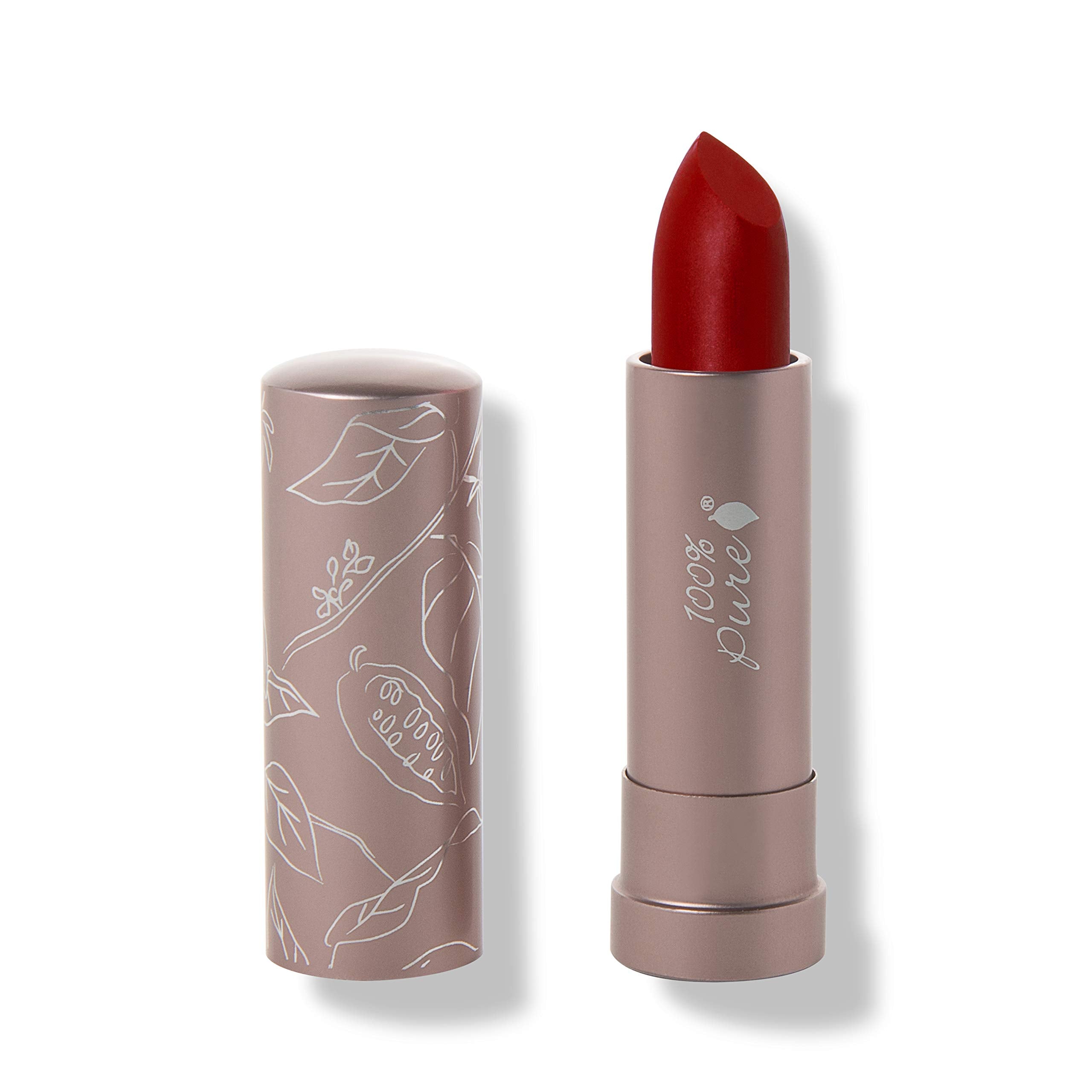100% PURE Cocoa Butter Matte Lipstick – Blood Orange (Classic Brick Red) 0.15 oz