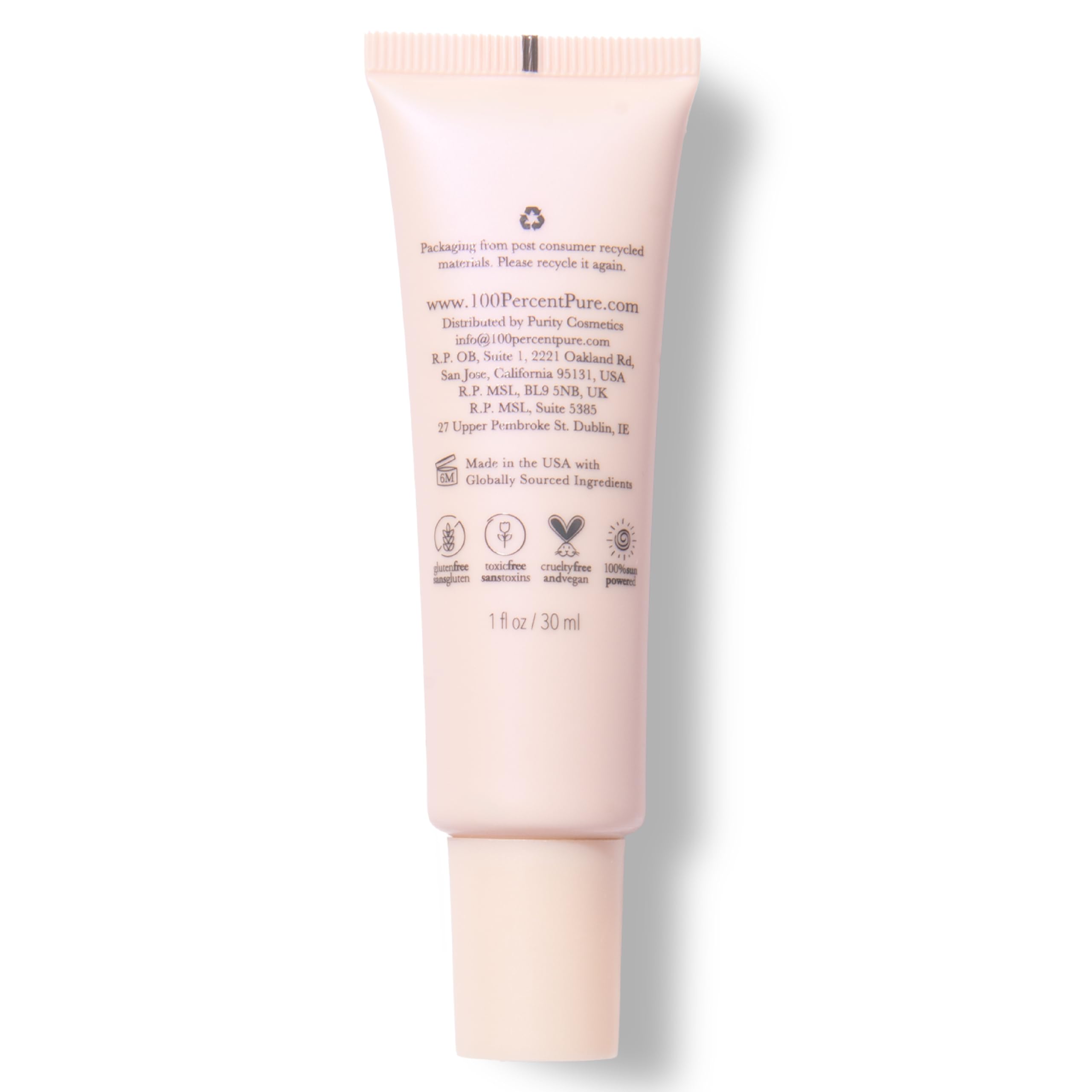 100% PURE Tinted Moisturizer White Peach – Light to Medium Coverage, Dewy Glow, Vegan