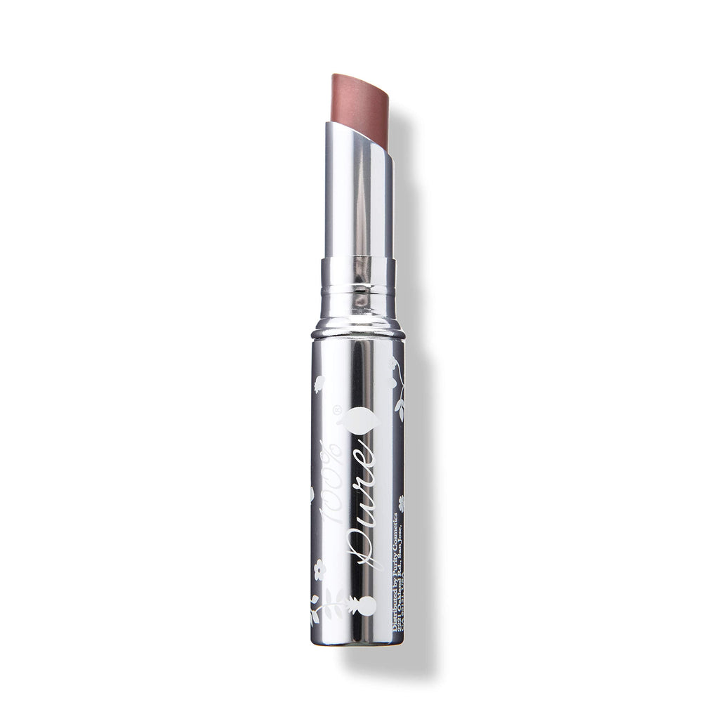 100% PURE Lip Glaze – Sultry Tinted Lip Balm with Cocoa Butter & Vitamin E (Warm Peach Brown)