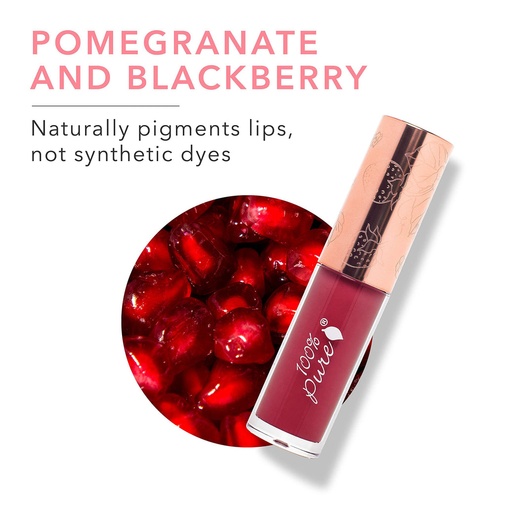 100% Pure Lip Gloss – Pomegranate Wine, Fruit Pigmented, High Shine & Moisturizing