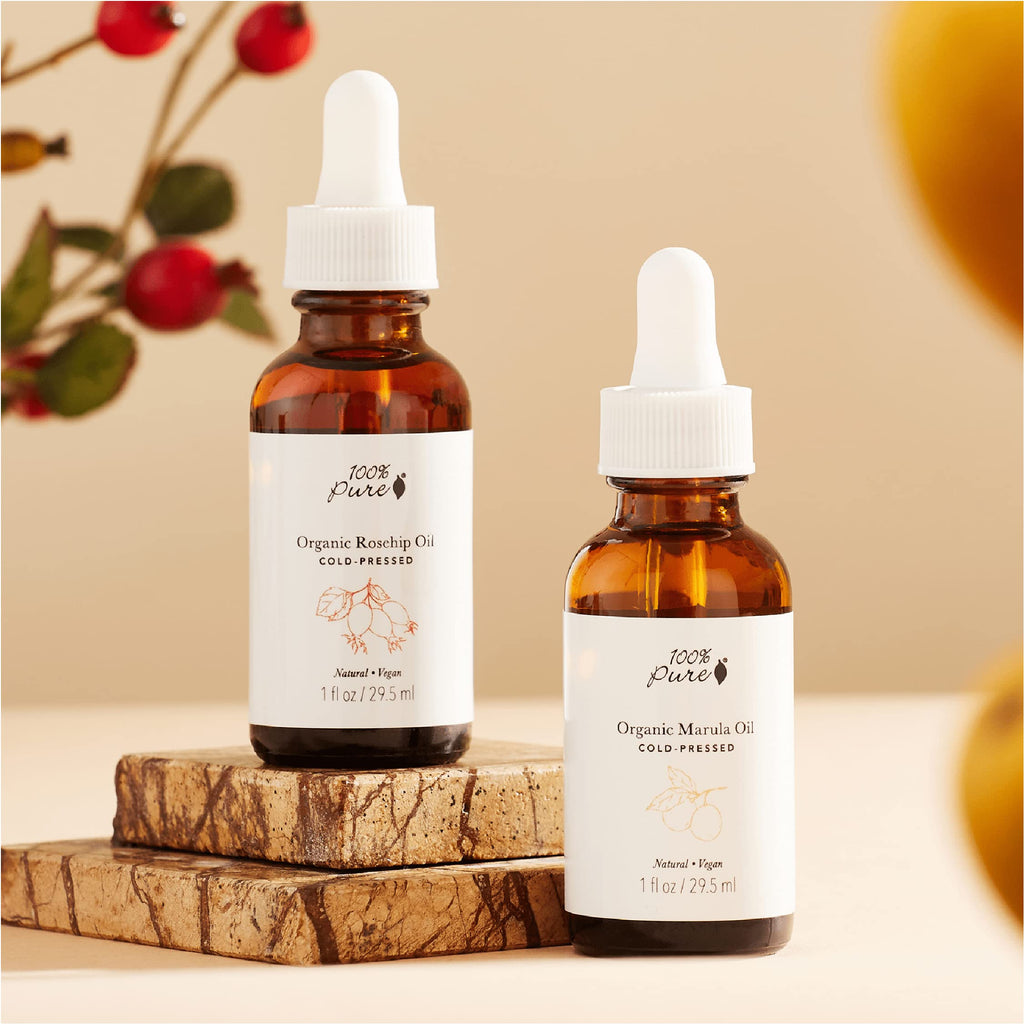 100% PURE Organic Marula Oil – Cold-Pressed Face & Hair Moisturizer, 1oz