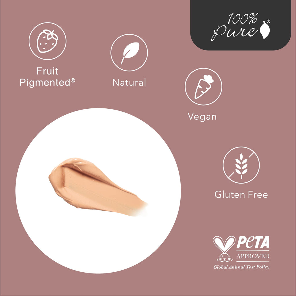 100% PURE Alpine Rose Cream Foundation Concealer – Buildable Matte Coverage for Dry Skin (Fair Cool) – 0.32 oz