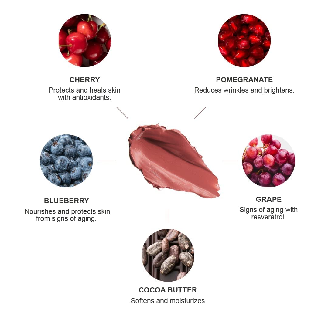 100% PURE Cocoa Butter Matte Lipstick Sahara – Deep Neutral Nude, Vegan Fruit Pigmented, All-Day Moisture