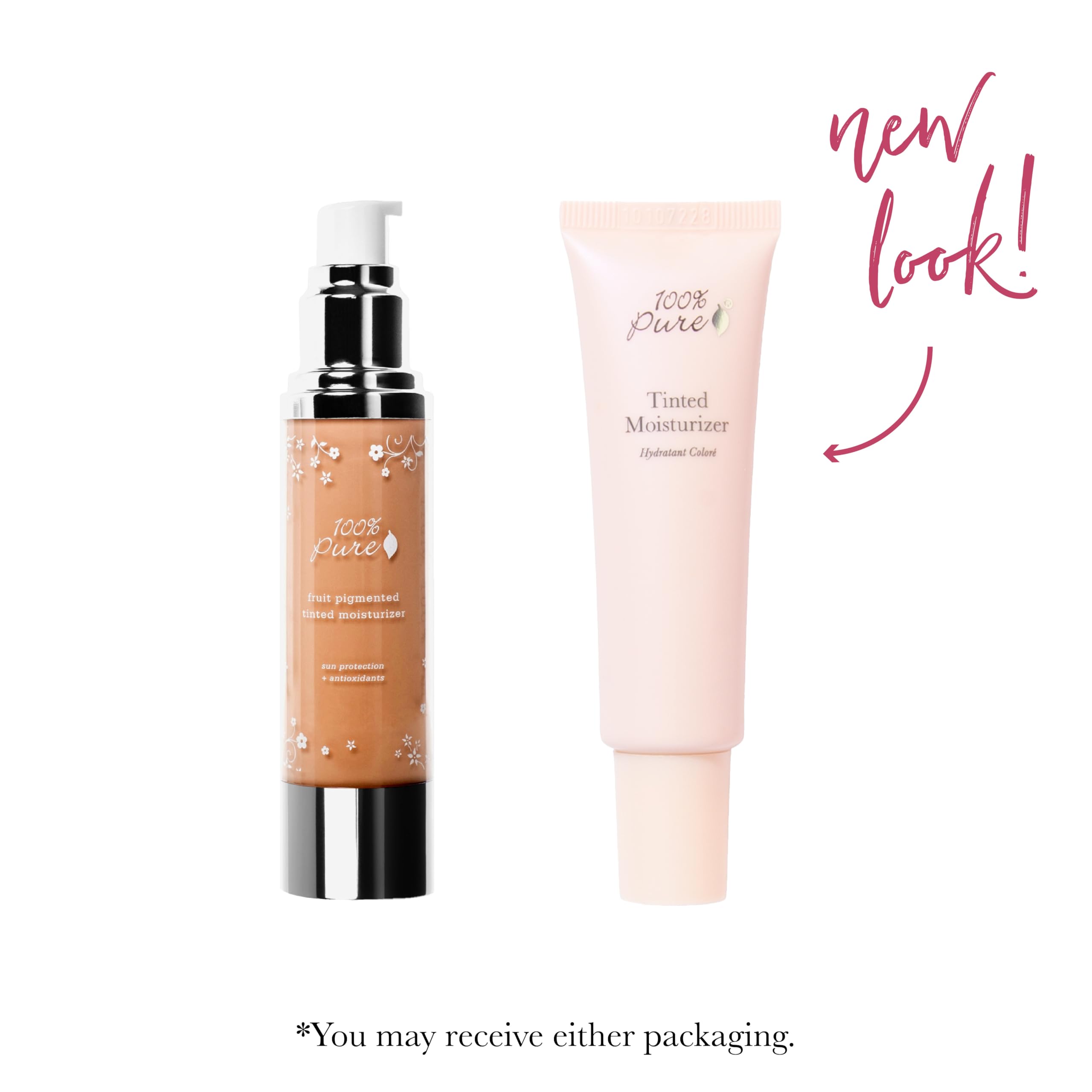 100% Pure Tinted Moisturizer – Golden Peach, Light–Medium Coverage, Dewy Glow, Vegan