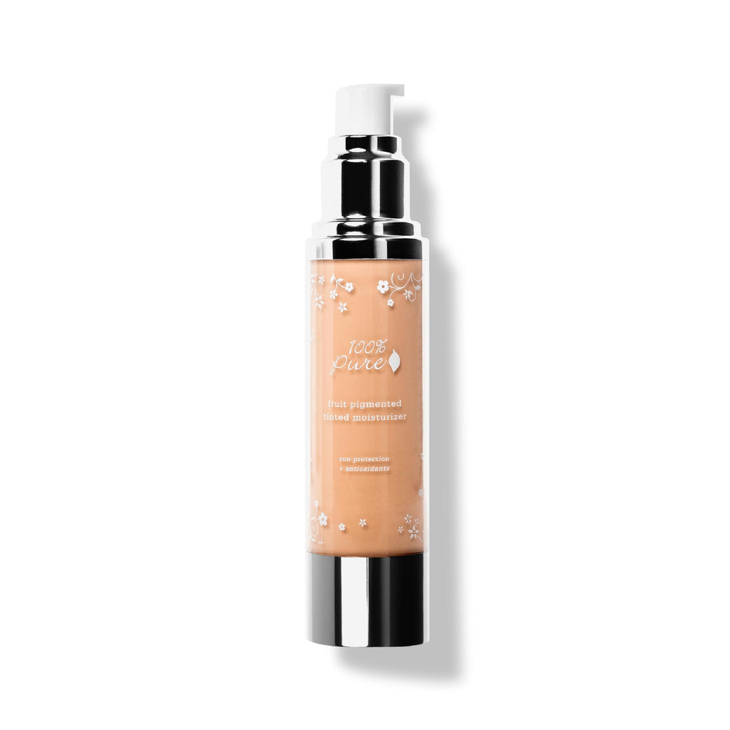 100% PURE Tinted Moisturizer White Peach – Light to Medium Coverage, Dewy Glow, Vegan