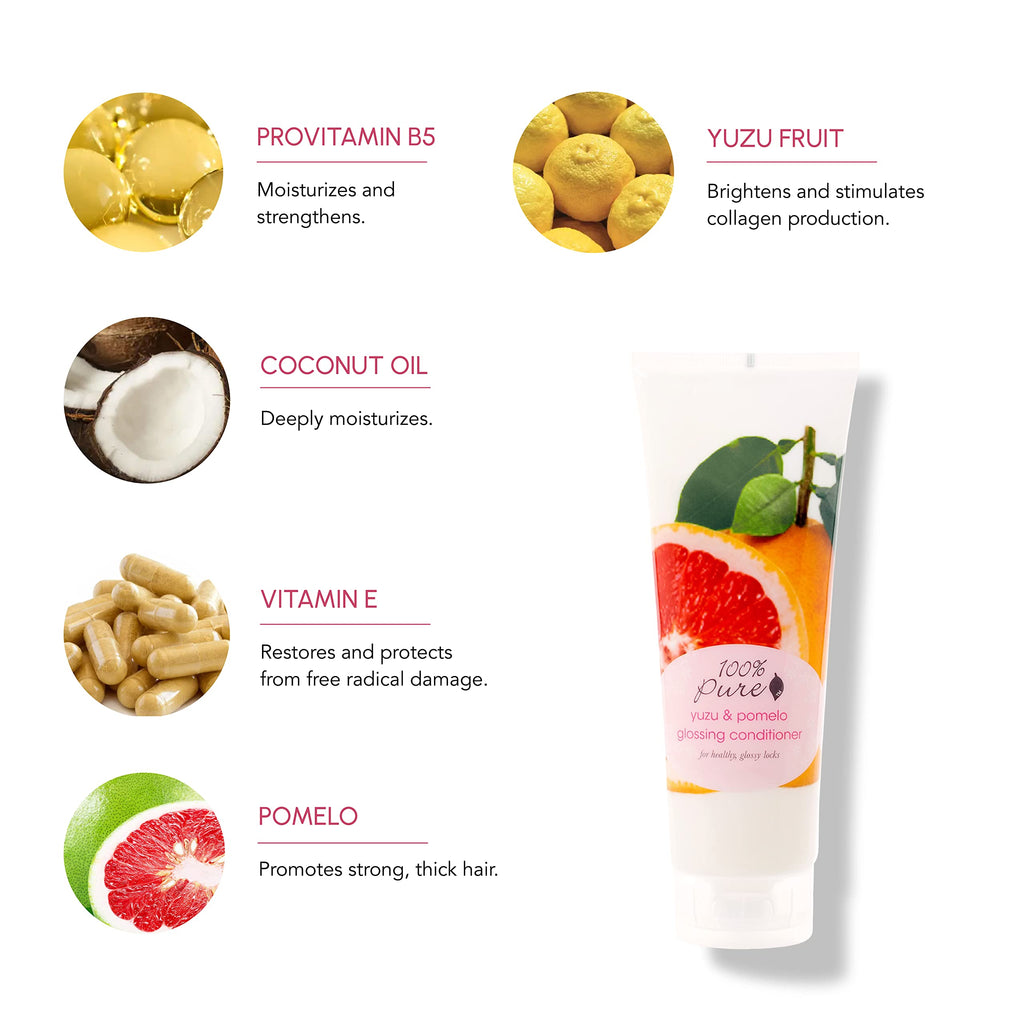 100% PURE Yuzu & Pomelo Glossing Conditioner – Hydration & Shine