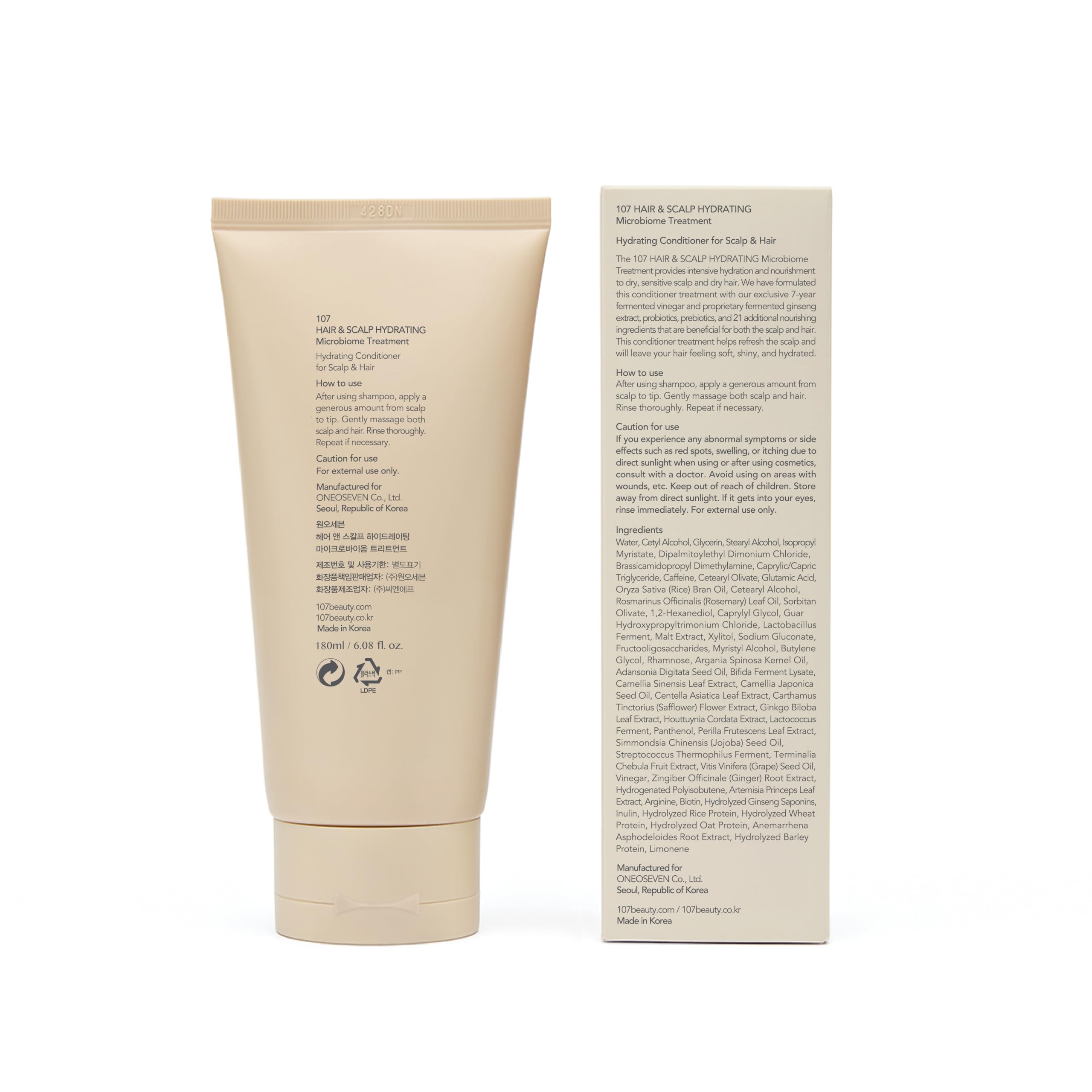107 Hair & Scalp Hydrating Microbiome Treatment – Ginseng, Caffeine & Biotin (6.08 fl oz)