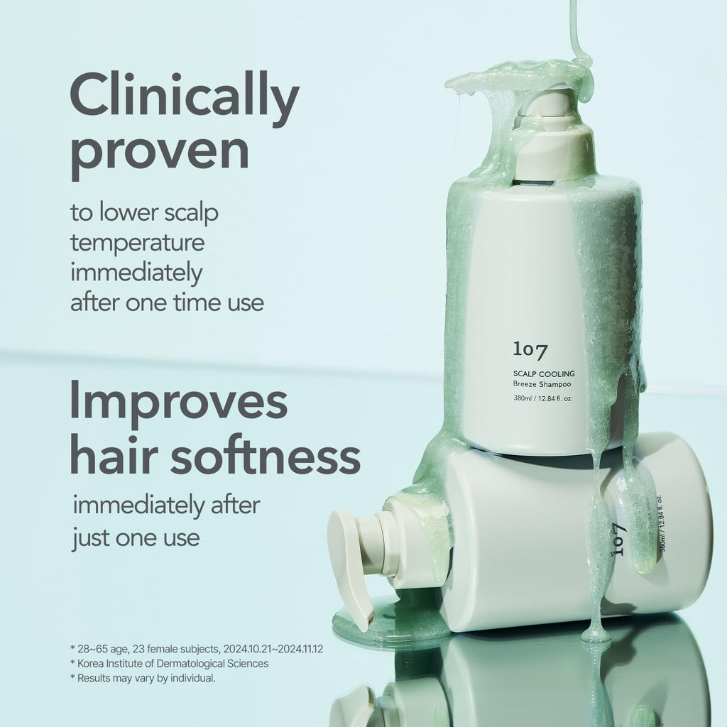 107 Scalp Cooling Breeze Shampoo – Soothing, Refreshing Scalp Care with 3-Year Aged Mugwort Vinegar (12.84 oz)