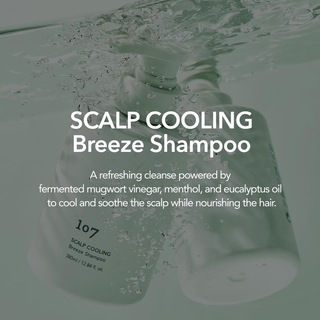 107 Scalp Cooling Breeze Shampoo – Soothing, Refreshing Scalp Care with 3-Year Aged Mugwort Vinegar (12.84 oz)