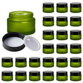 11 Hoa Kinh 1oz Green Frosted Glass Jars with Lids – 25 Pack Travel Containers