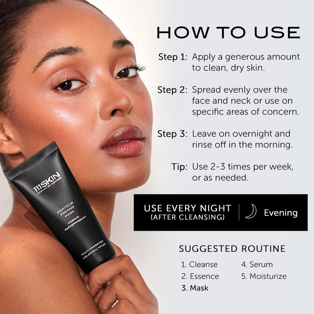 111SKIN Black Diamond Contour Firming Mask | Overnight Hydration with Hyaluronic Acid & Diamond Peptides