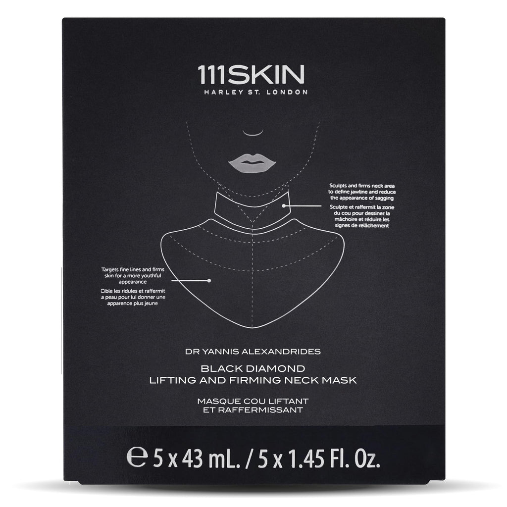111SKIN Black Diamond Lifting & Firming Neck Mask – Peptide & Niacinamide Hydrogel, 5 Sheet Masks