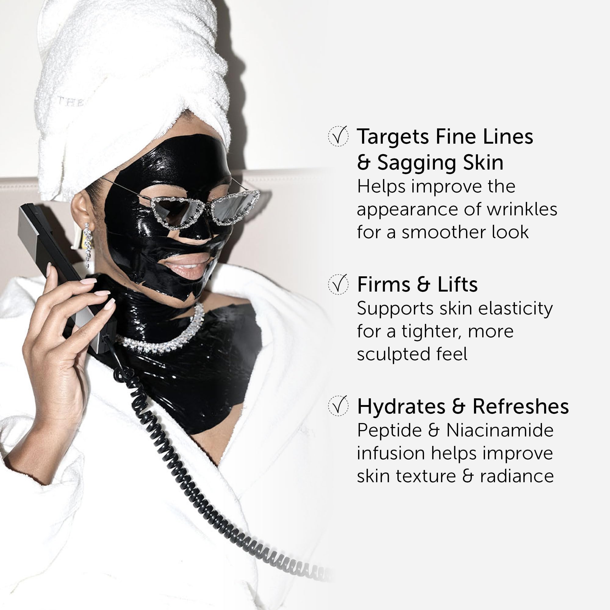 111SKIN Black Diamond Lifting & Firming Neck Mask – Peptide & Niacinamide Hydrogel, 5 Sheet Masks