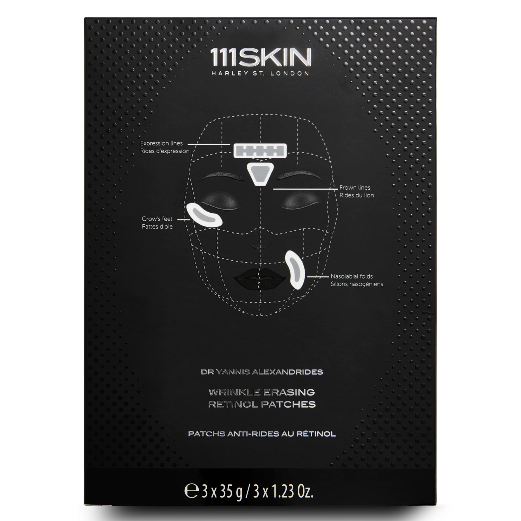 111SKIN Wrinkle Erasing Retinol Patches — Non-Invasive Forehead, Under-Eye & Smile Line, 3 x 1.23 oz