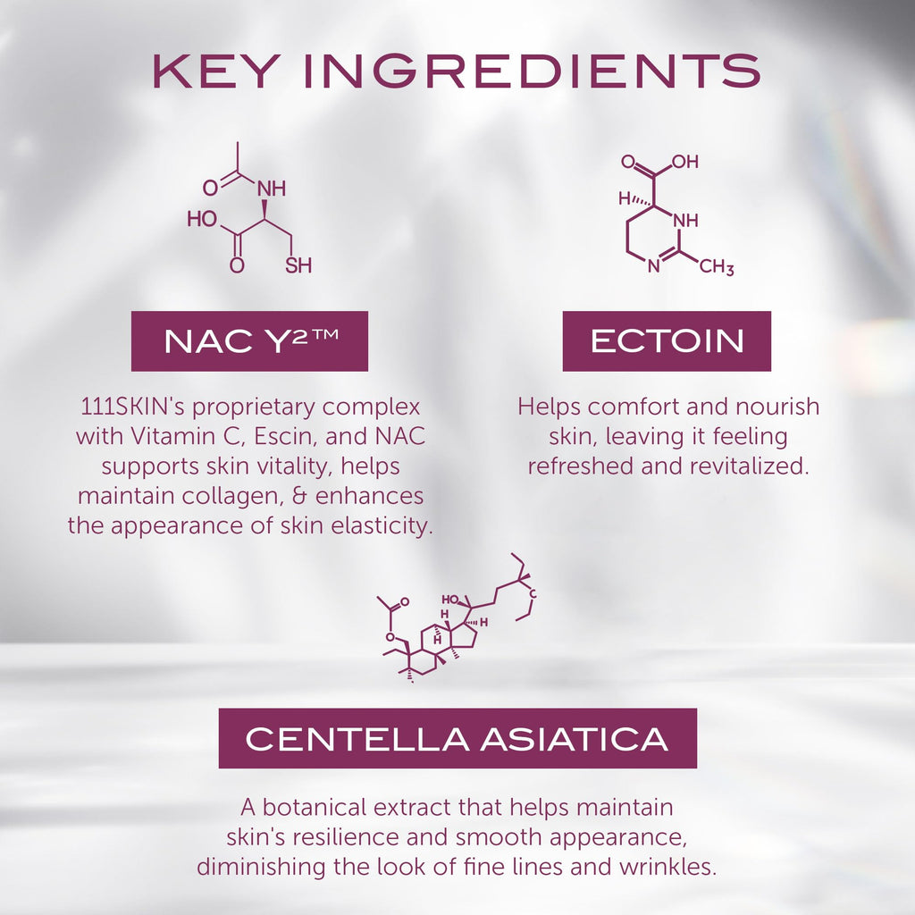 111SKIN Y Theorem Bio Cellulose Facial Mask – Hydrating NAC Y2, Centella Asiatica, All Skin Types (5x0.78 fl oz)