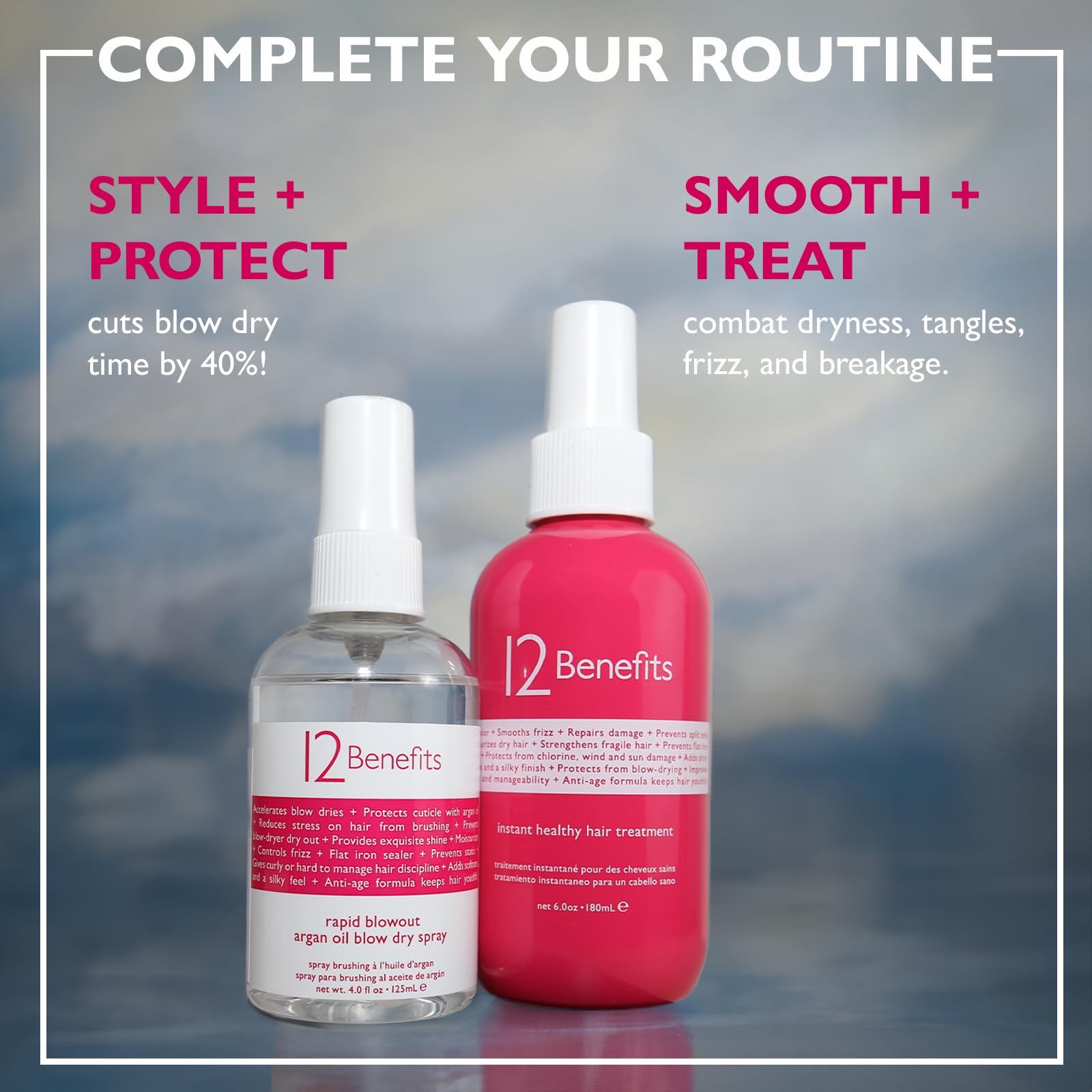 12 Benefits Rapid Blowout Argan Oil Spray – Quick Blow-Dry, Heat Protection, Shine