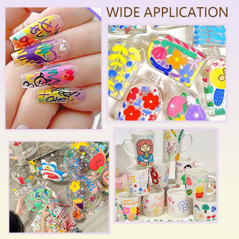 12 Colors Nail Art Pens Set | 0.5mm Quick-Dry Nail Markers for DIY Manicure
