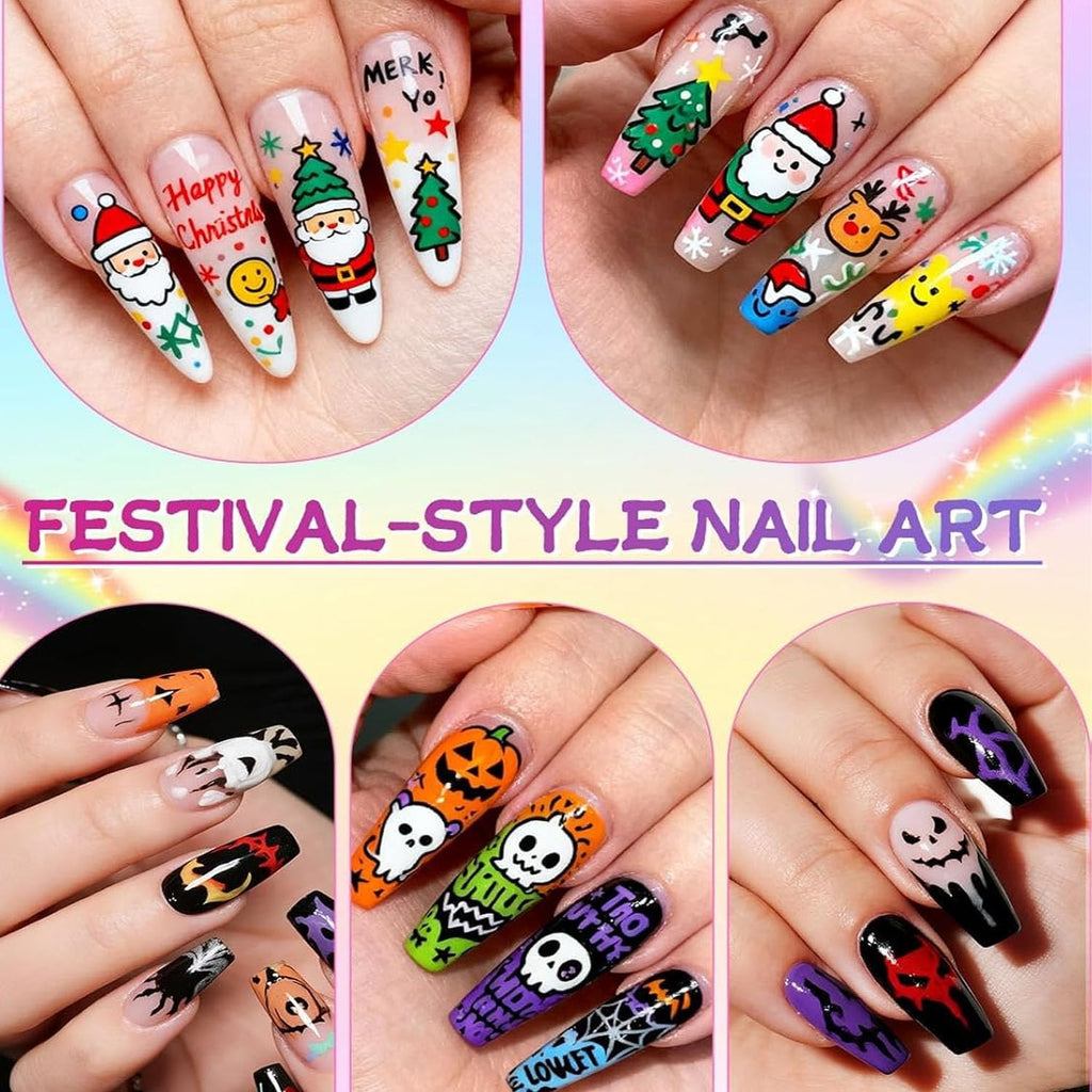 12 Colors Nail Art Pens Set | 0.5mm Quick-Dry Nail Markers for DIY Manicure