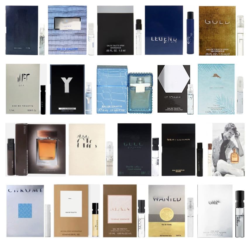 12 Men's Cologne Designer Samples Vials with Velvet Pouch – Travel-Ready Fragrance Sampler