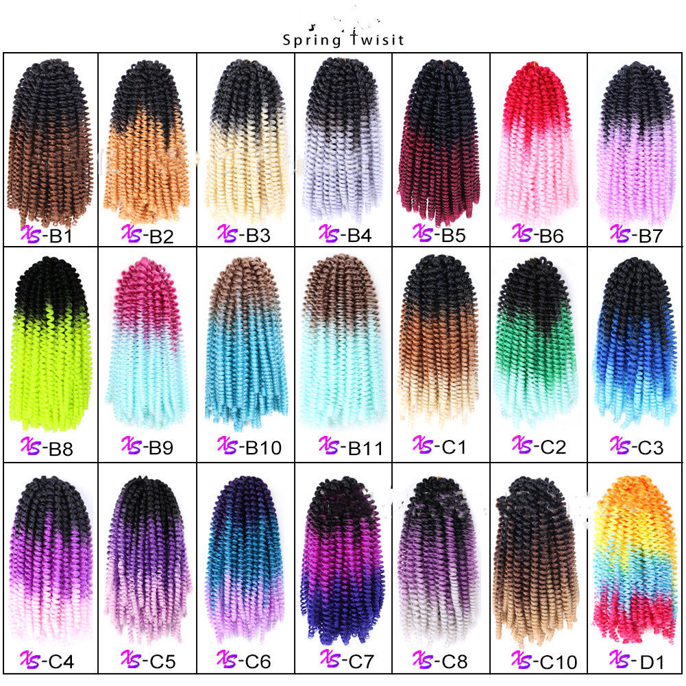 Colored Small Spring Curled Braiding Hair