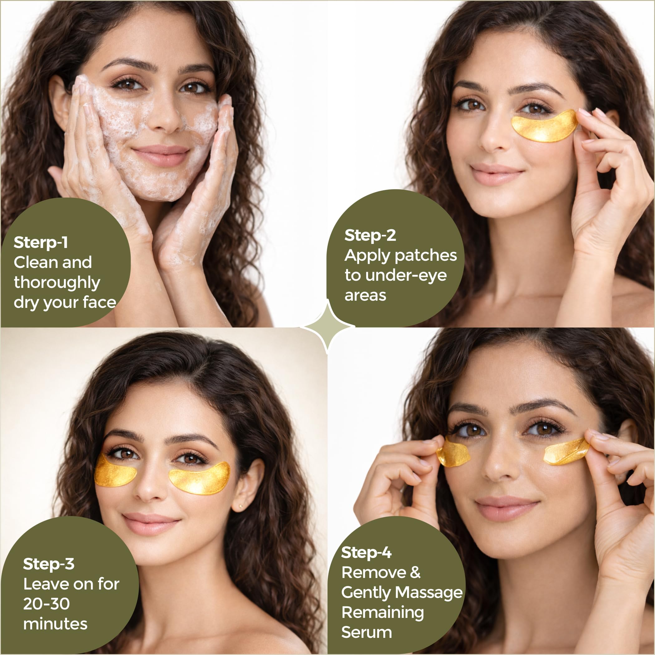 19/90 Gold Under Eye Patches – Caffeine, Niacinamide & Collagen | Depuff & Brighten (30 Pairs)