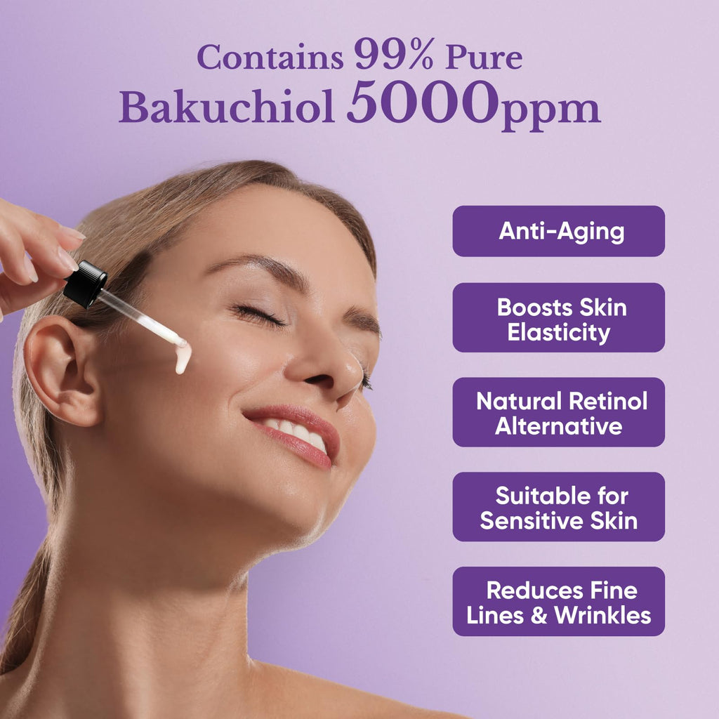 1HEROLABS Bakuchiol Serum – Gentle Retinol Alternative for Sensitive Skin, Vitamin E, Hyaluronic Acid & Collagen (1 oz)