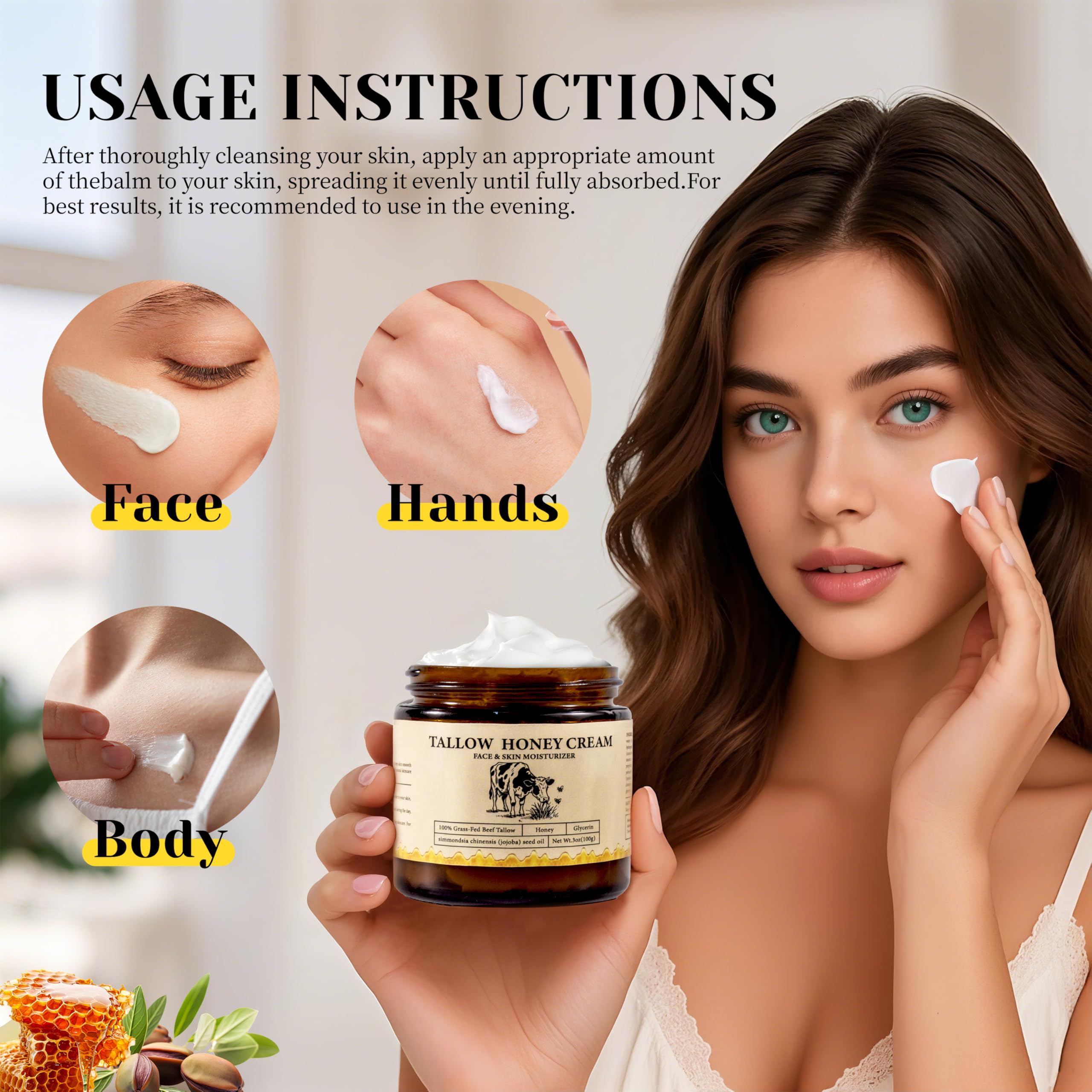 2Bmagic Beef Tallow Honey Skin Balm — All-Natural Body & Face Moisturizer