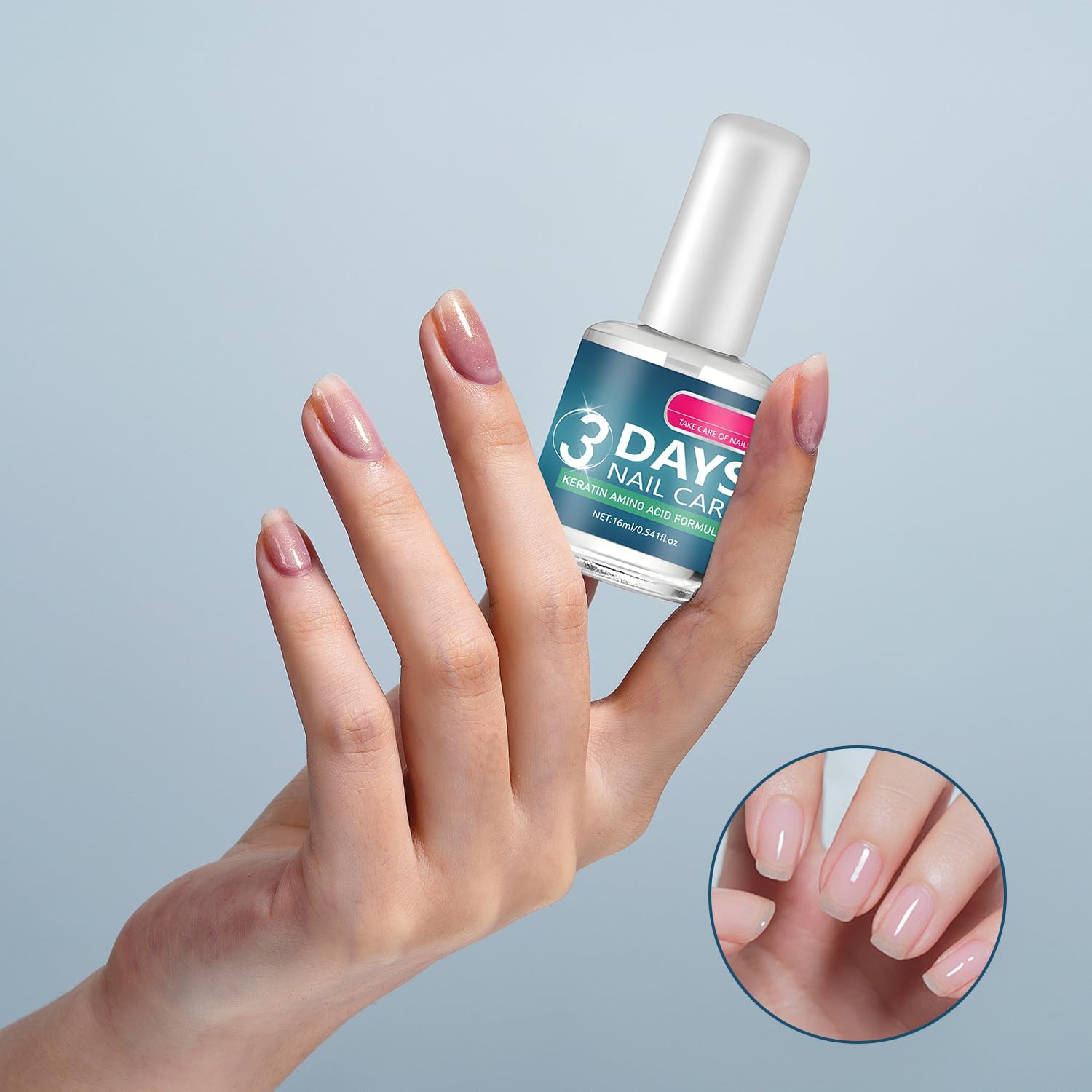 2Pacs 3 Days Nail Care – Keratin Amino Acid Formula for Hydrated, Strong Nails (16ml)