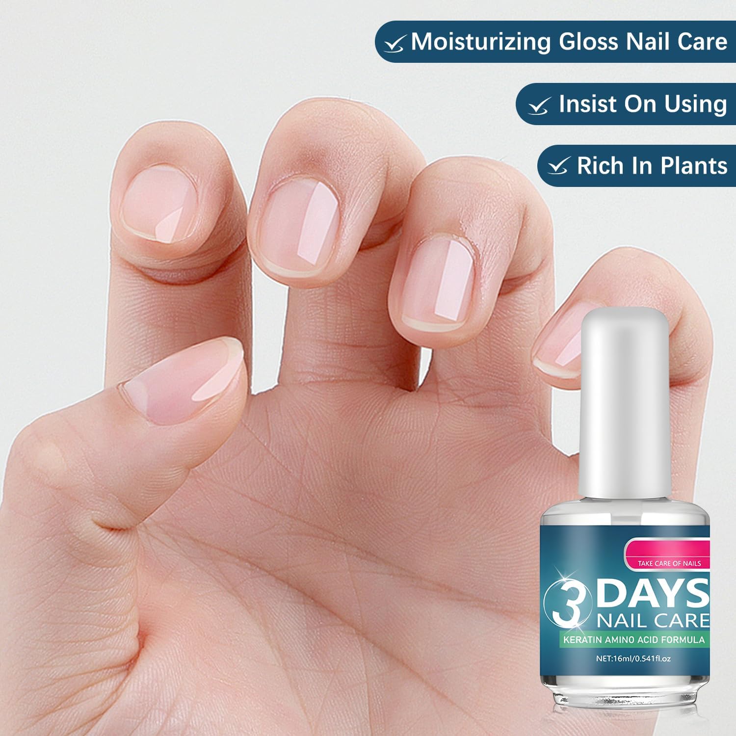 2Pacs 3 Days Nail Care – Keratin Amino Acid Formula for Hydrated, Strong Nails (16ml)