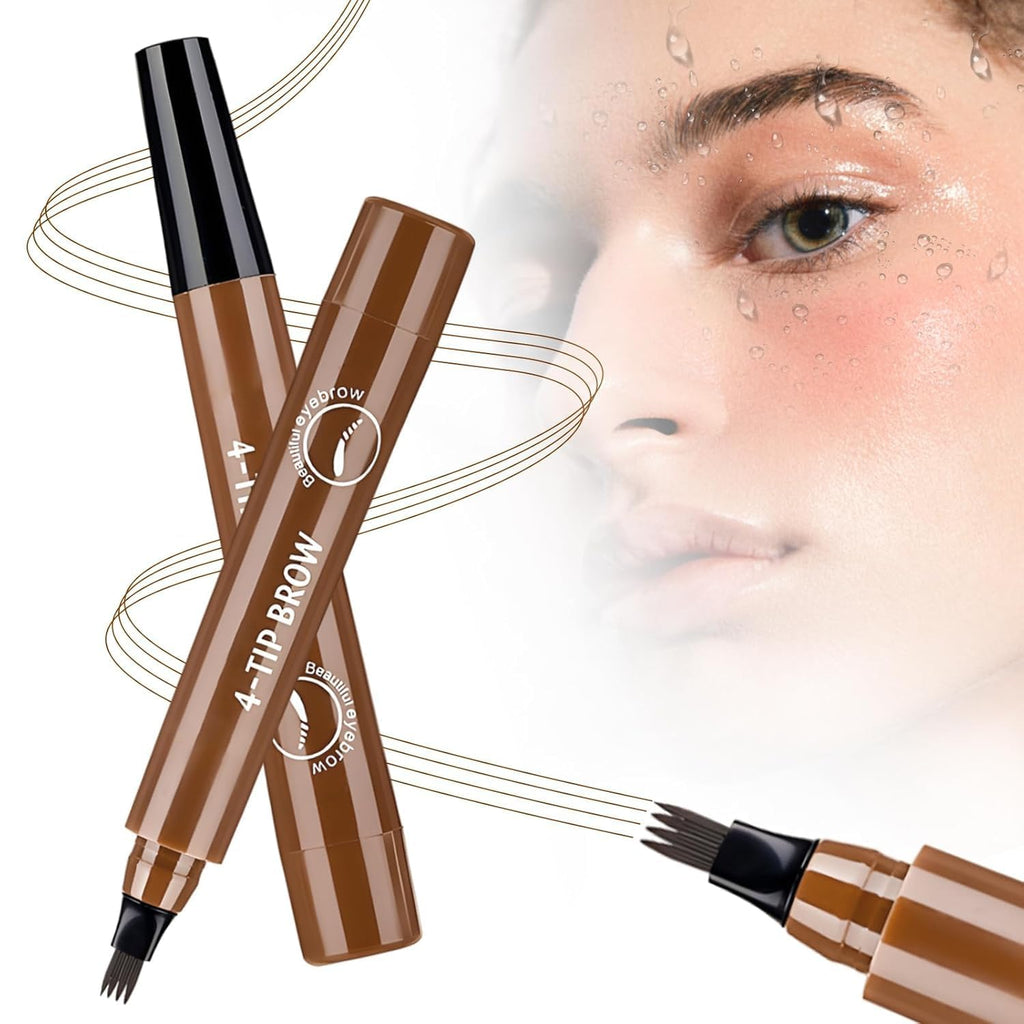 2PC Microblading Eyebrow Pencil for Women - 2026 Waterproof 4-Tip Micro-Fork for Natural-Looking Brows
