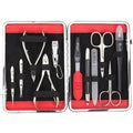 3 Swords Germany – 11-Piece Manicure & Pedicure Kit in Red Leather Case | Made in Germany