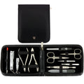 3 Swords Germany – 12-Piece Manicure & Pedicure Kit in Black Leather Case | Made in Germany