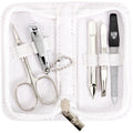 3 Swords Germany 5-Piece Manicure & Pedicure Kit in Ostrich White Leather Case | Made in Germany