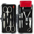 3 Swords Germany 7-Piece Manicure & Pedicure Kit in Red Leather Case