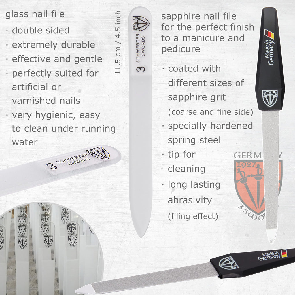 3 Swords Germany 8-Piece Manicure Pedicure Kit in Orange Synthetic Leather Case – Made in Germany