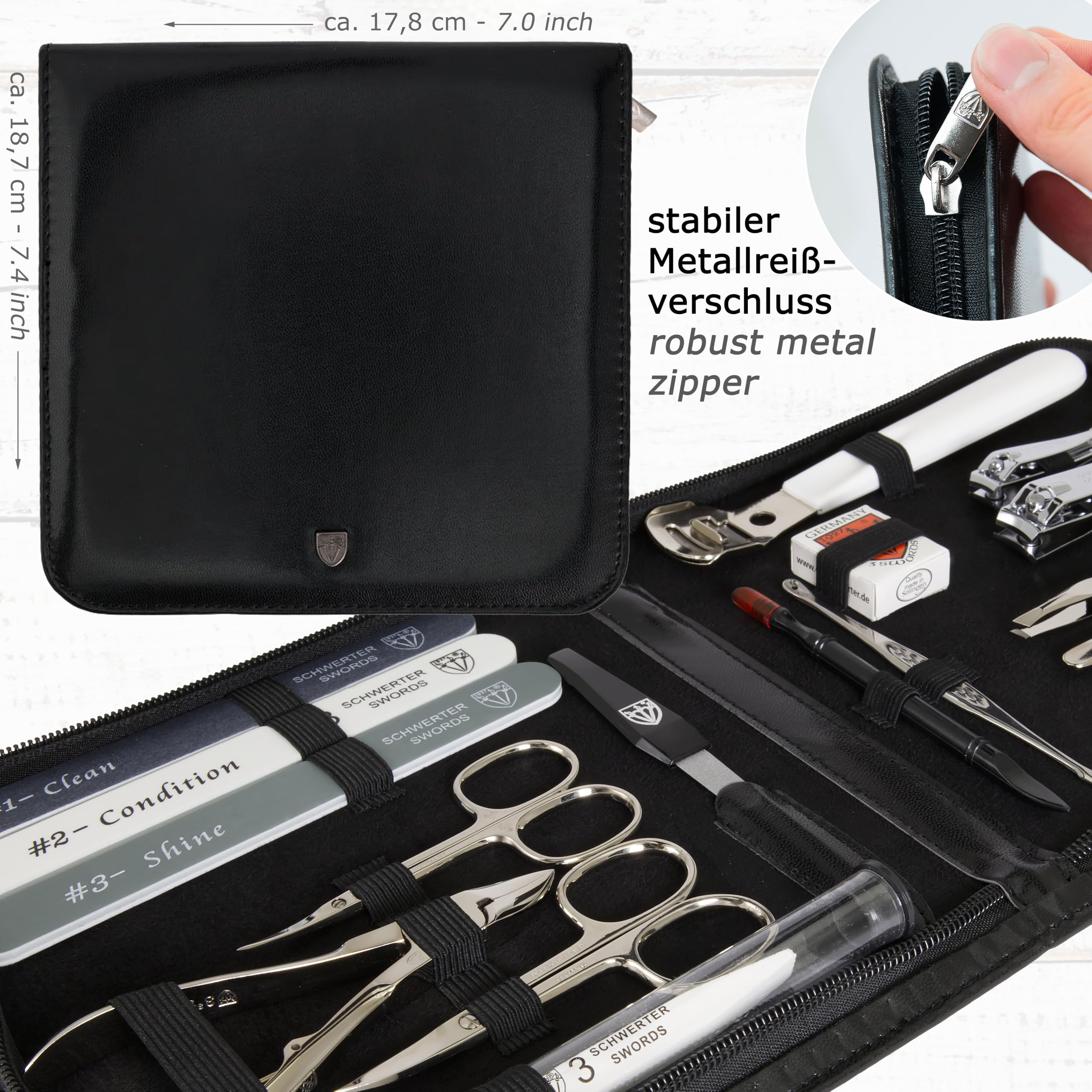 3 Swords Germany – Manicure Pedicure Set Kit (009) | Premium Nail Care Tools