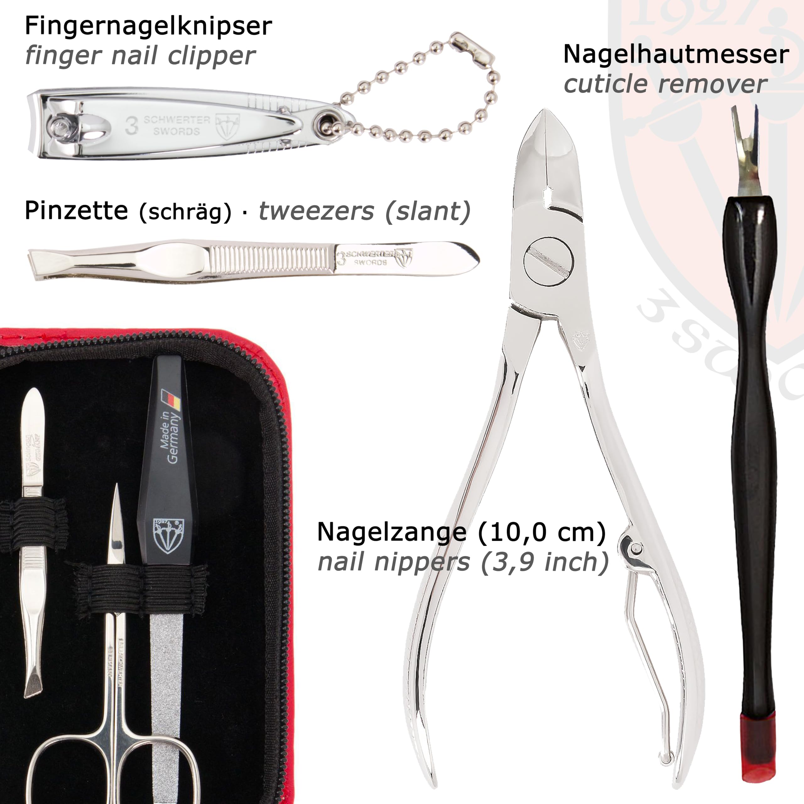 3 Swords Germany 6-Piece Nail Care Kit – Professional Manicure & Pedicure Set, Made in Solingen