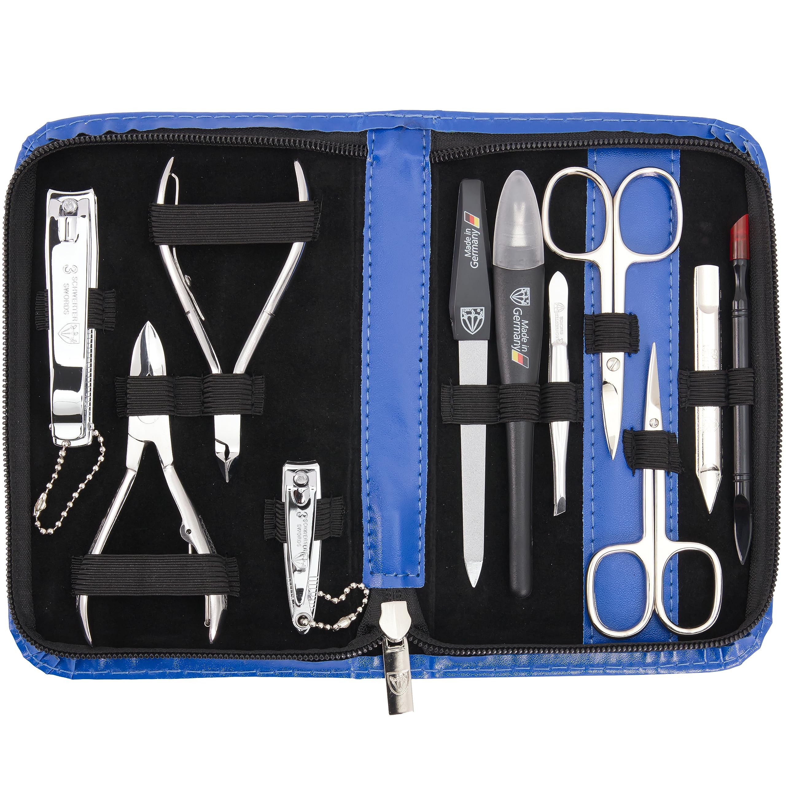 3 Swords Germany – 11-Piece Manicure & Pedicure Kit in Leather Case | German Craftsmanship