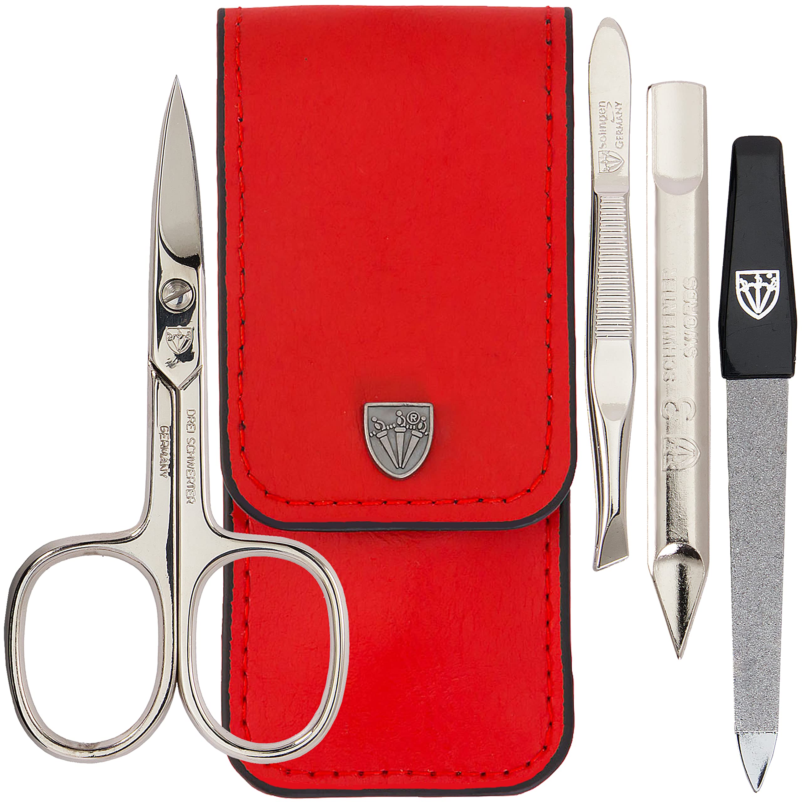 3 Swords Germany – 3-Piece Manicure & Pedicure Kit | Solingen Made, Leather Case Gift Box