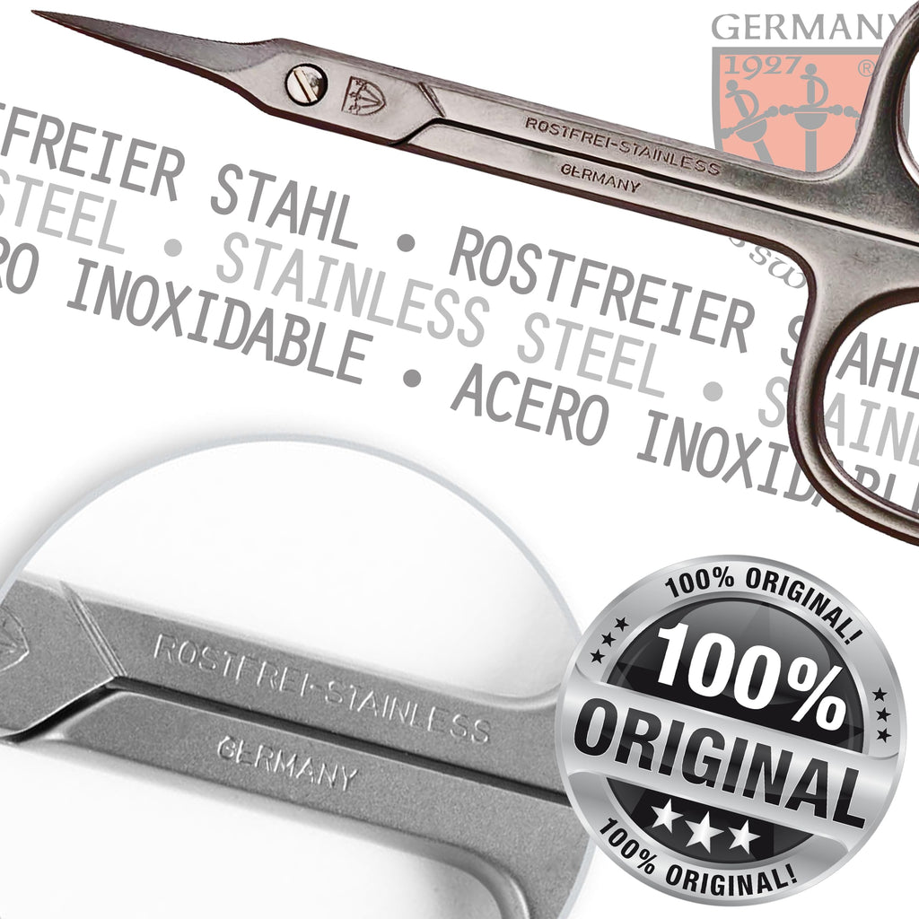 3 Swords Germany Curved Cuticle Scissors – INOX Stainless Steel, Towerpoint, Case Included | Made in Germany