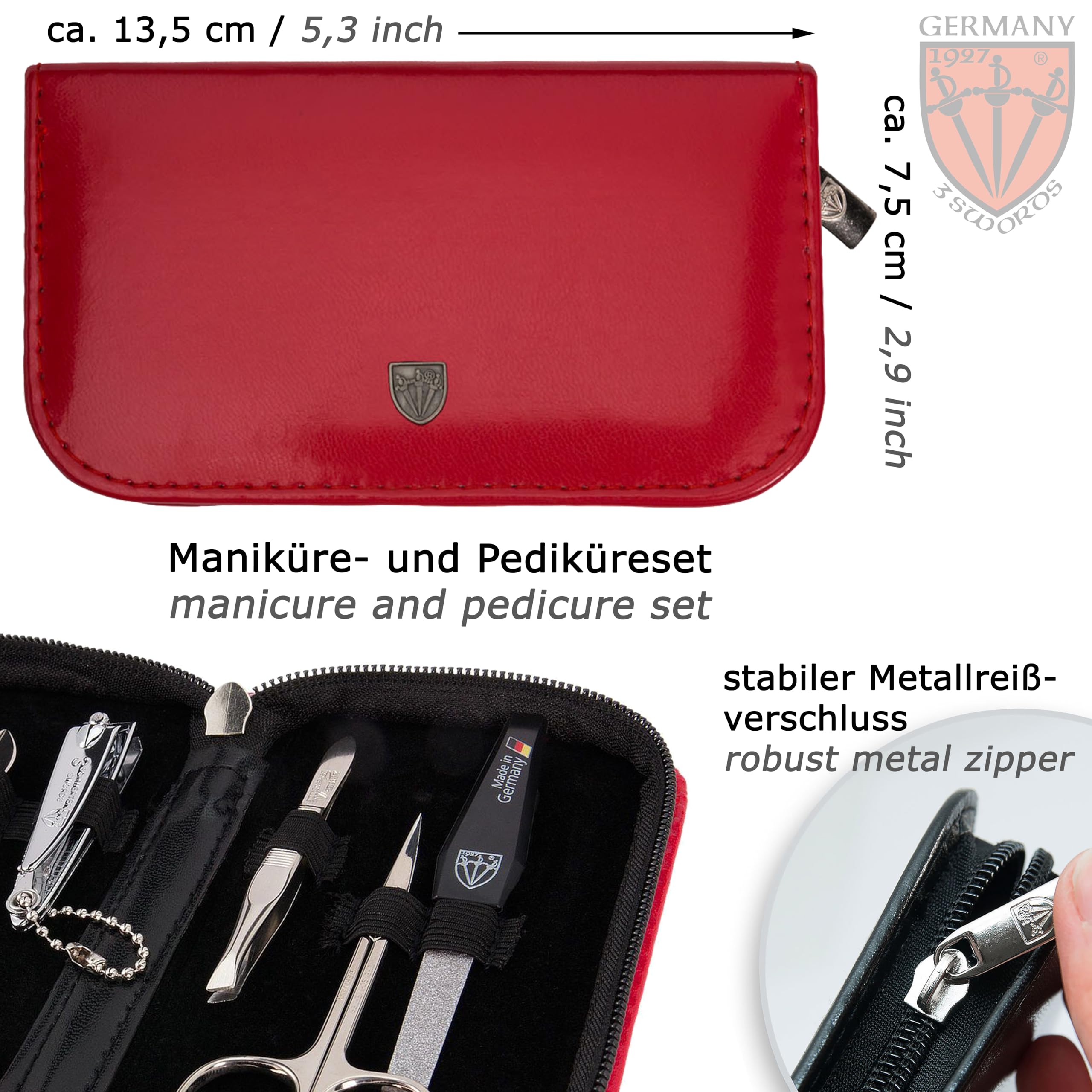 3 Swords Germany 6-Piece Nail Care Kit – Professional Manicure & Pedicure Set, Made in Solingen